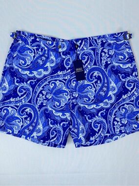 Polo by Ralph Lauren Men’s Blue Paisley Swim Trunks